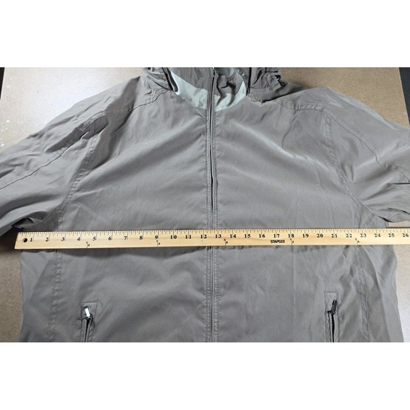 London Fog Jacket Men Large TAN Lined Hooded Windbreaker Barn Coat HOOD - Picture 6 of 9